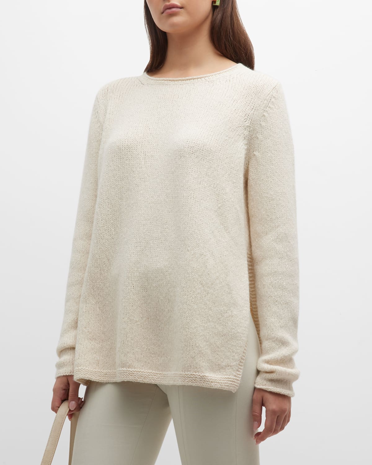 Eileen Fisher Side-Slit Crewneck Sweater | Smart Closet