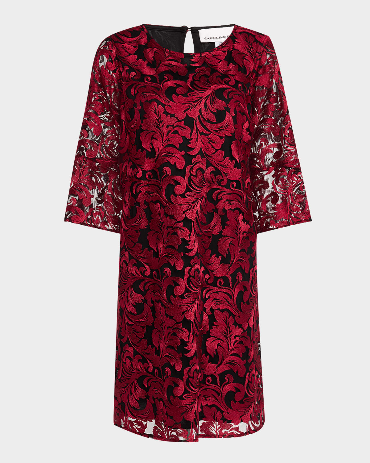 Bella Soiree Lace Shift Dress In Wine black