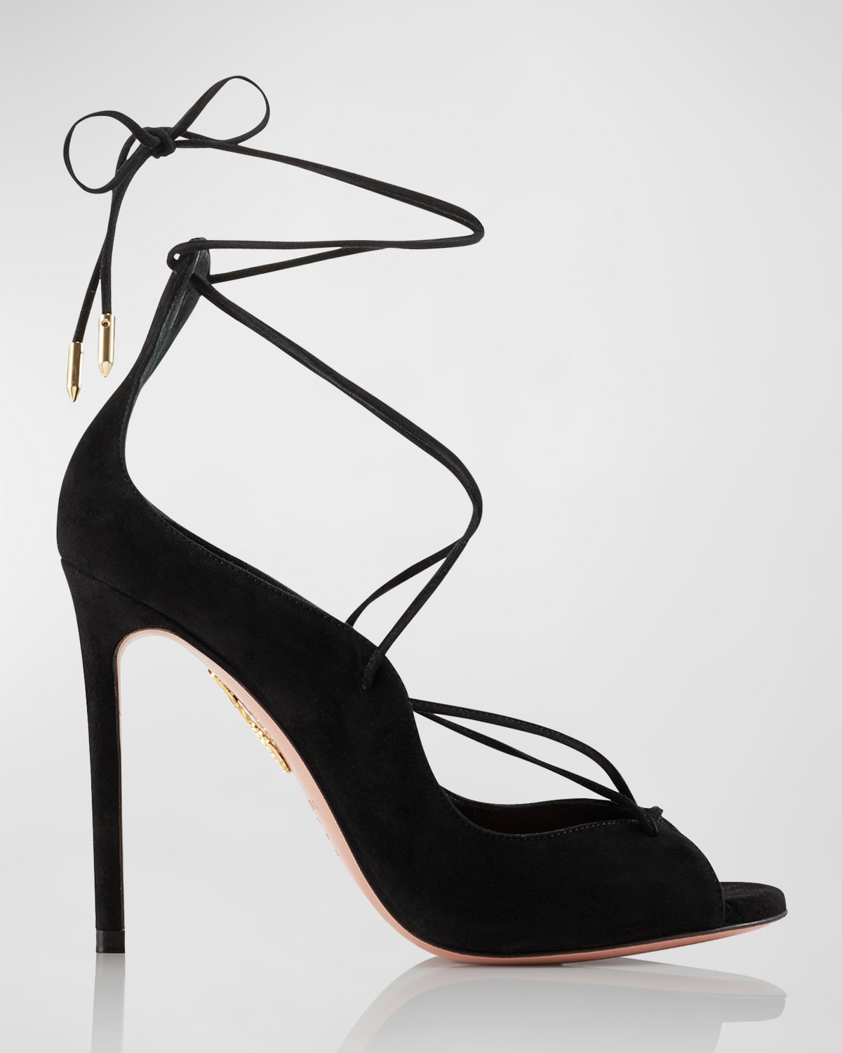 Rebel Suede Lace-Up Stiletto Sandals
