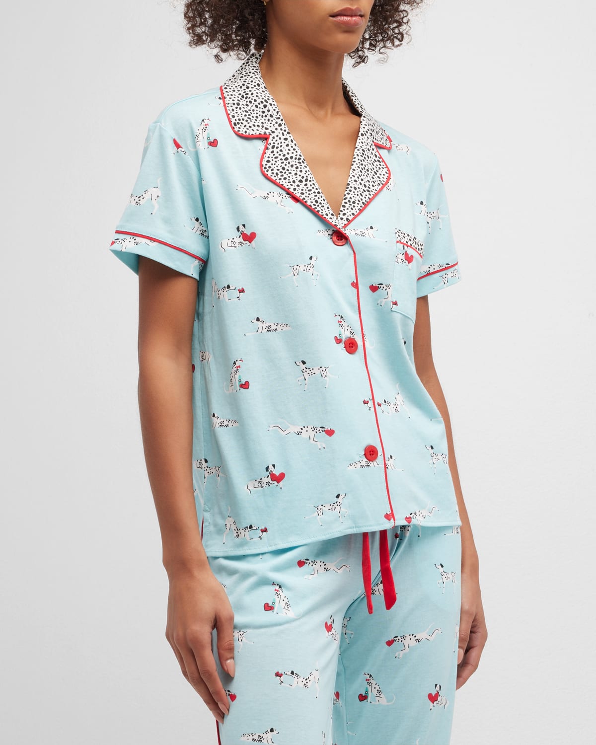 Puppy Love Dalmatian-Print Pajama Shirt