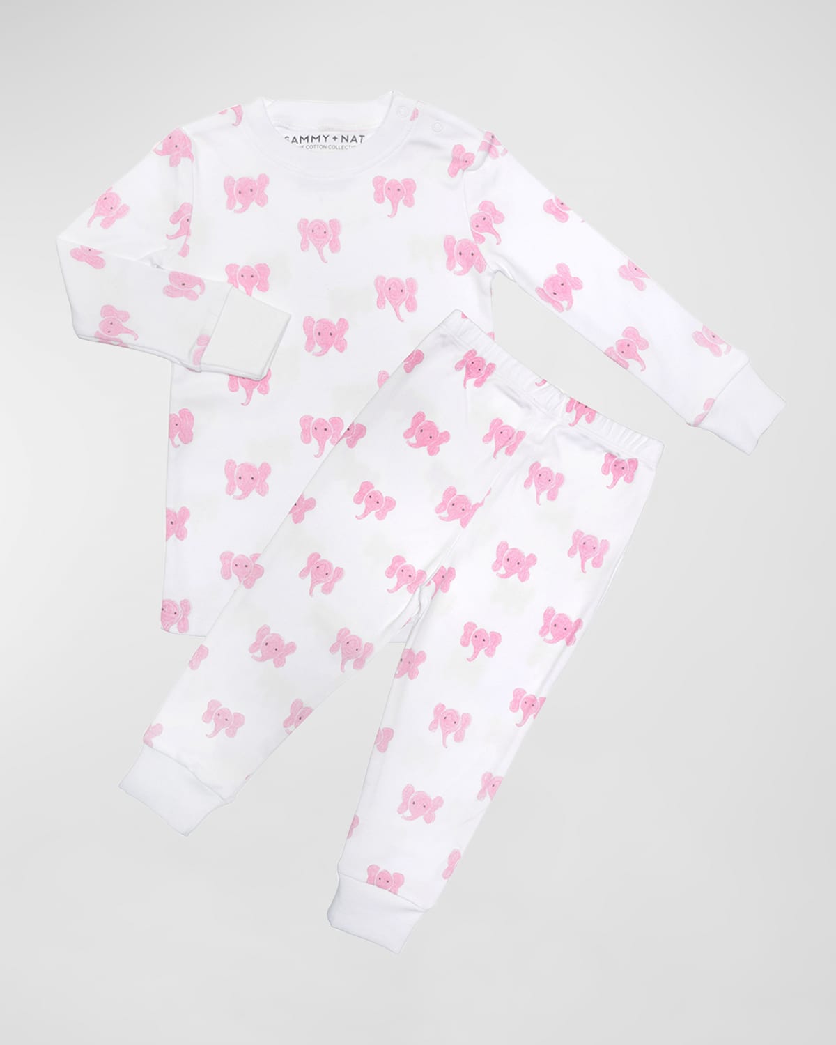 Girl's Pink Elephant Two-Piece Pajamas, Size 18M-10
