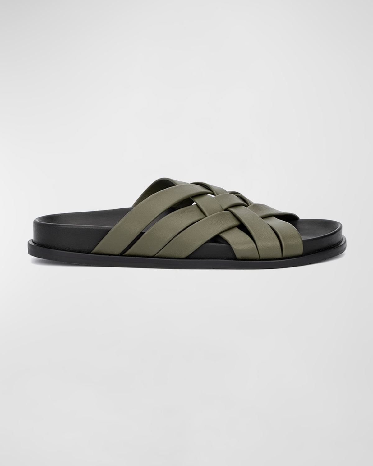 Aquatalia Iselda Woven Leather Slide Sandals