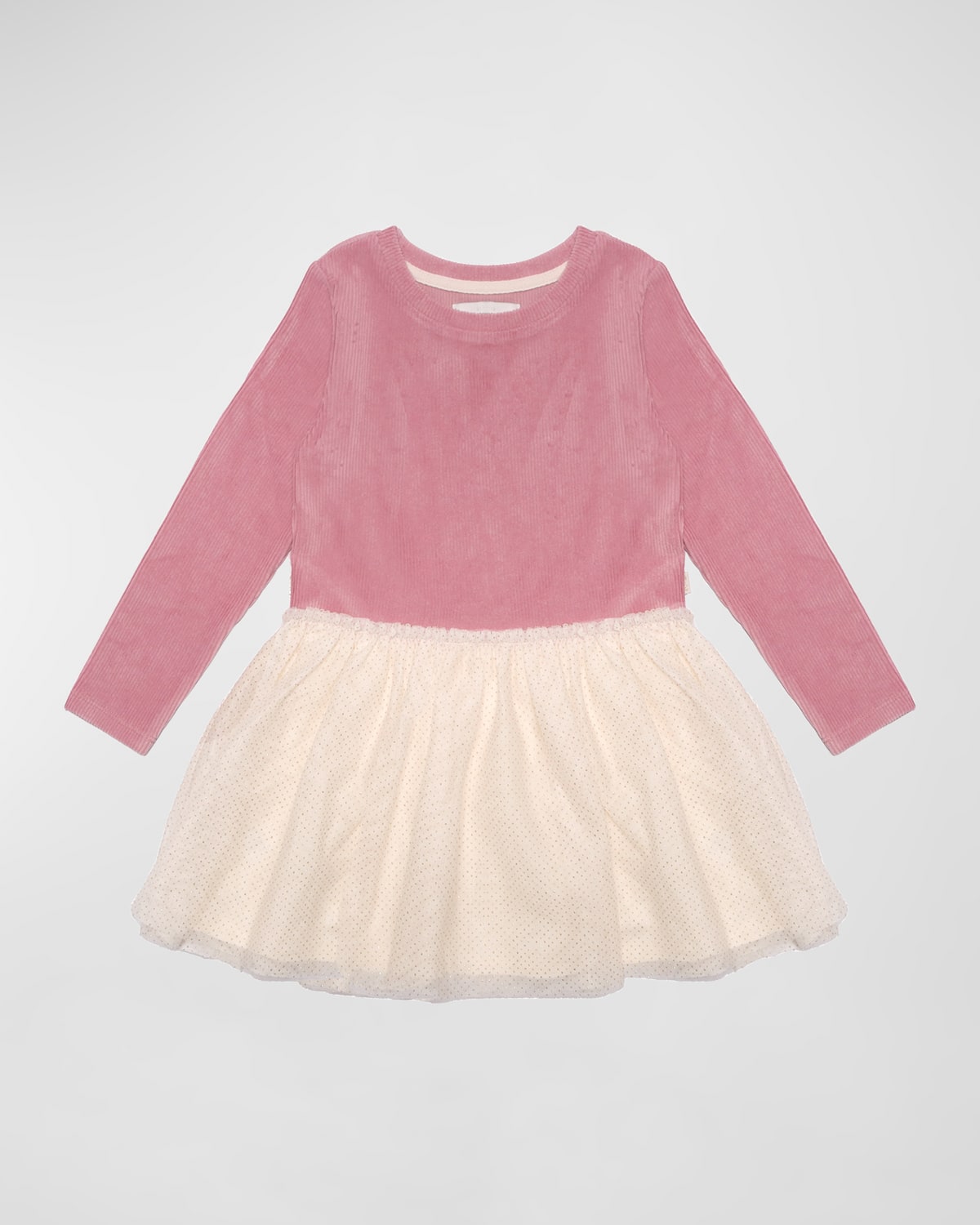 Sammy + Nat Kids' Girl's Callie Corduroy Tulle Dress In Pink | ModeSens