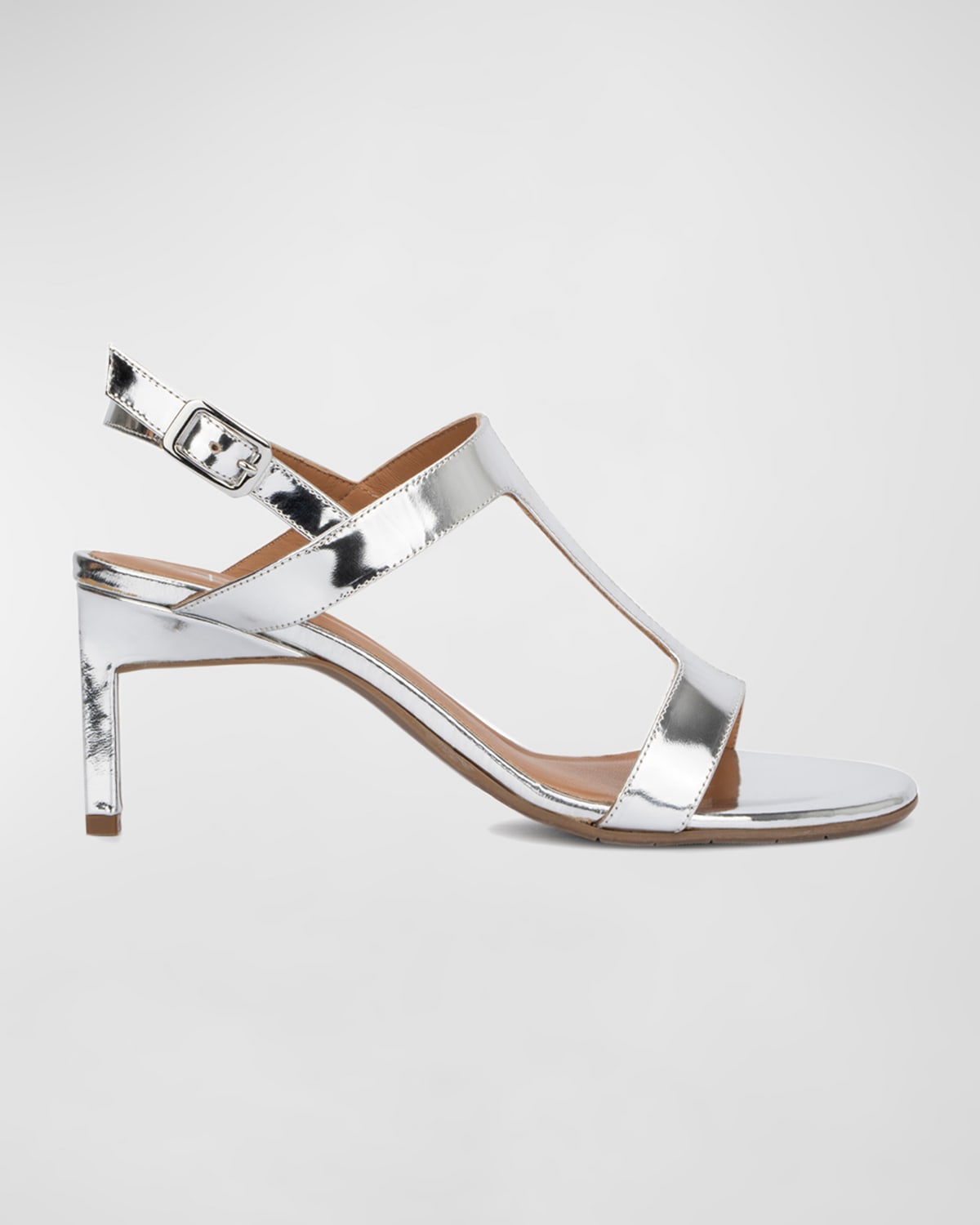 Aquatalia Rosetta Metallic Slingback Sandals In Silver