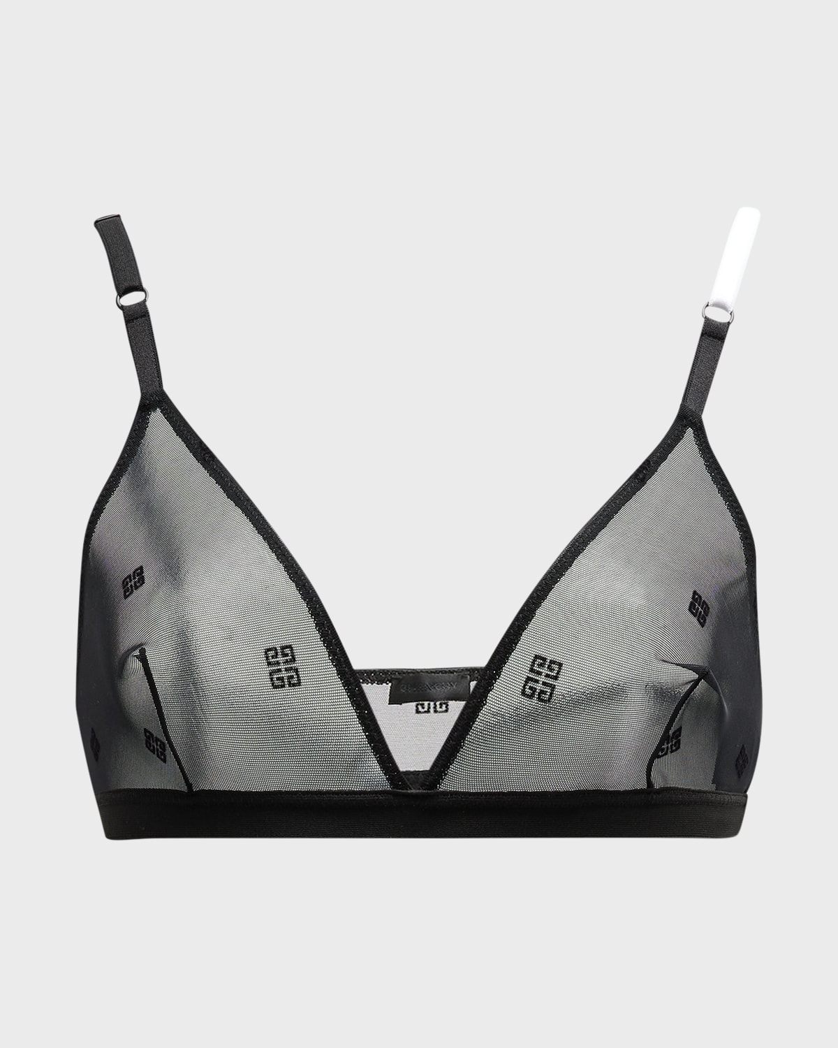 Givenchy 4g Jacquard Mesh Triangle Bra In Black