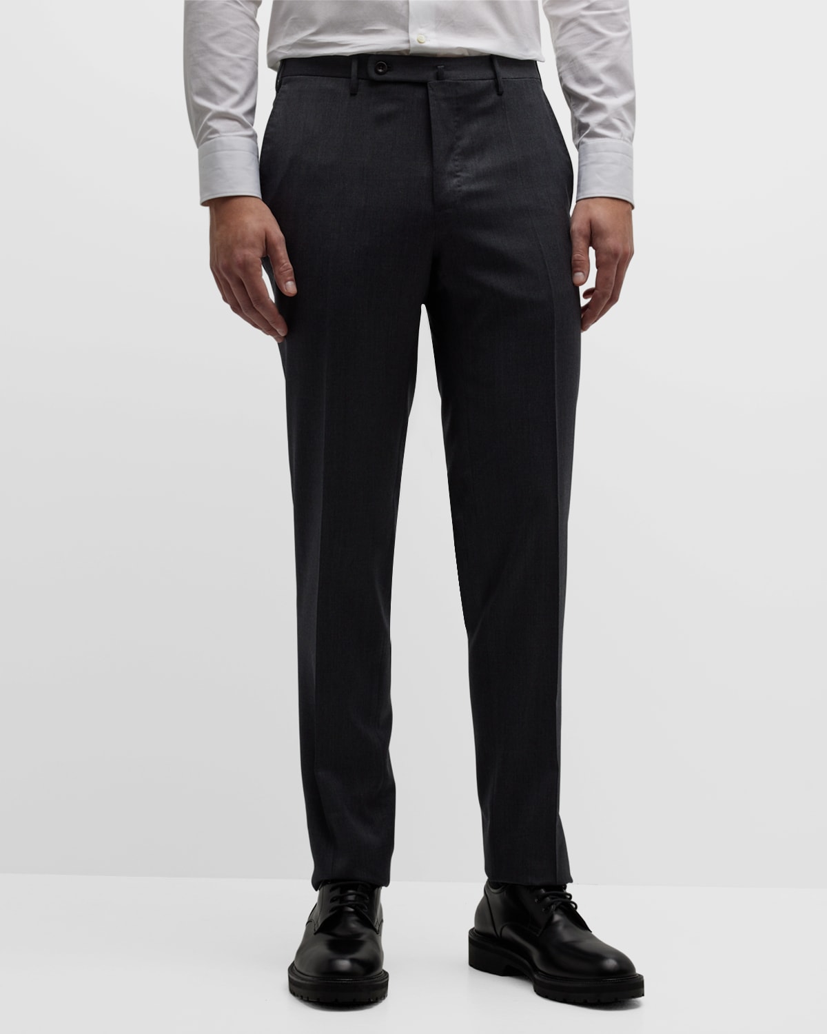 Incotex Men's Solid Stretch Wool Pants In Gray