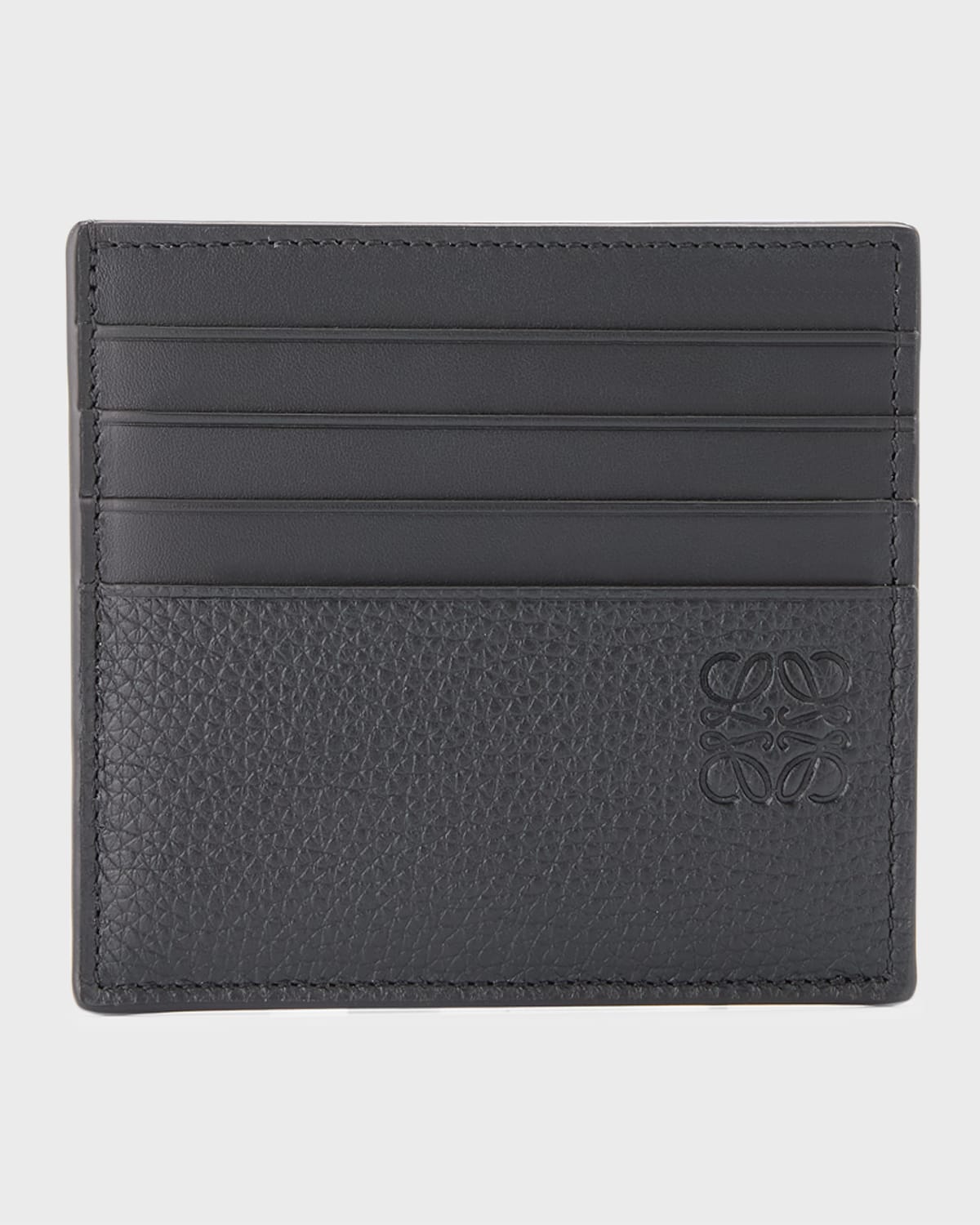 Loewe Men's Anagram Leather Cardholder In Black