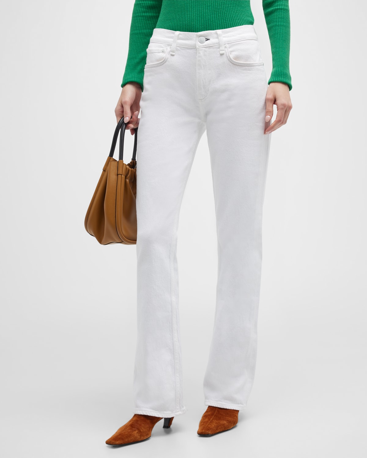 Rag & Bone Mid-rise Skinny Jeans In Opticwht
