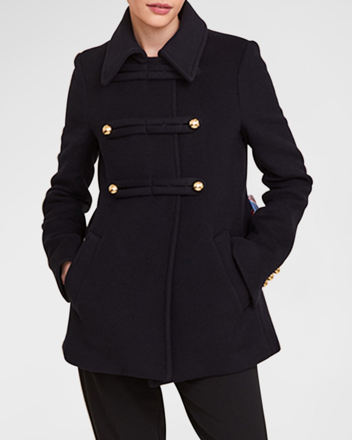 Callas Milano Clara Double-breasted Cashmere Coat In Navy