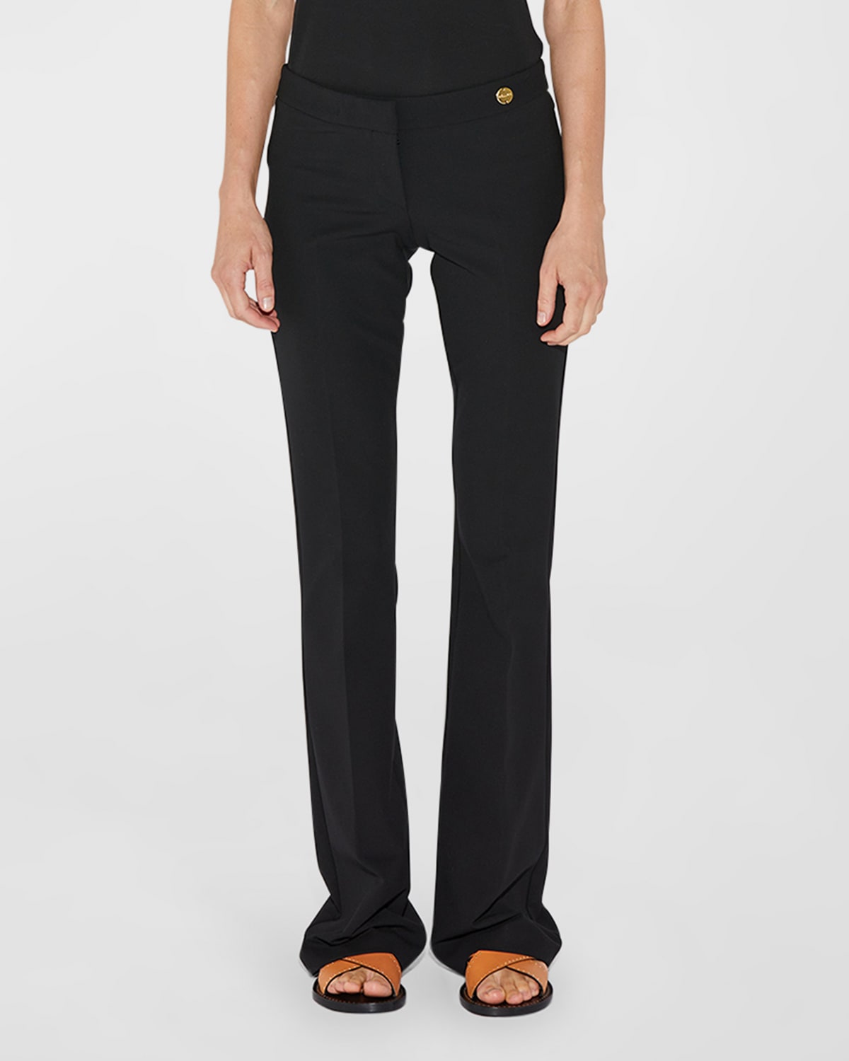 C Llas Jules Low-rise Stretch Flare Pants In Black