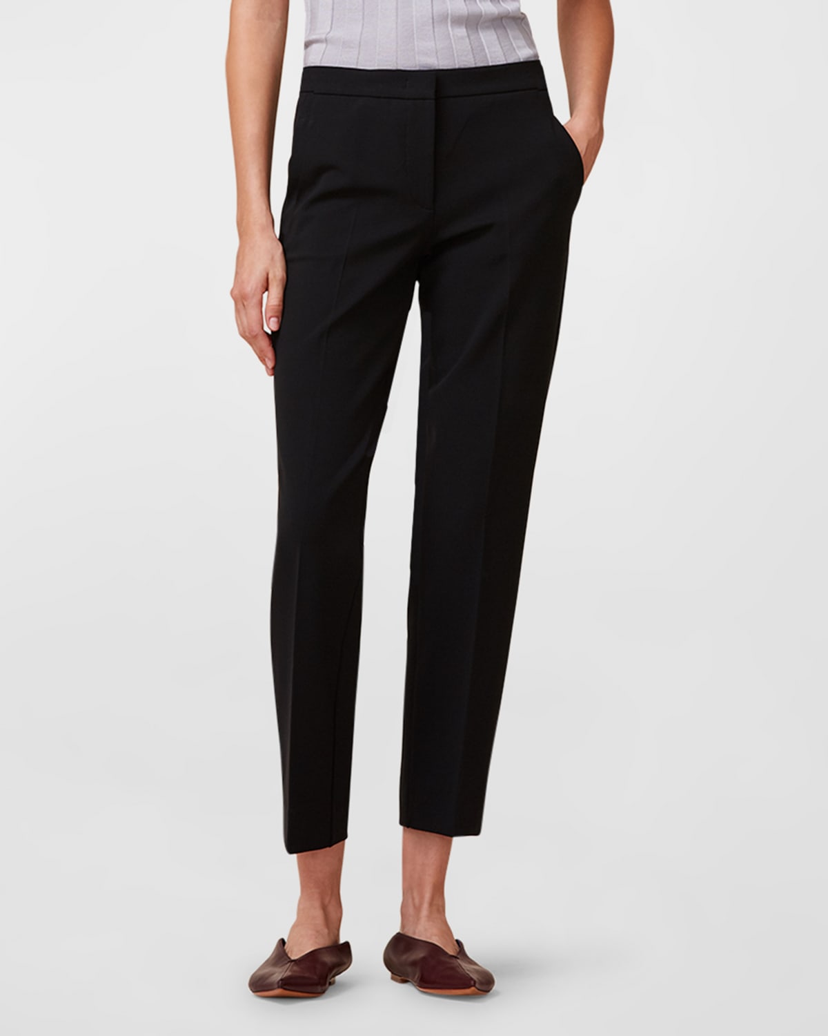 C Llas Charlotte Cropped Jersey Trousers In Indigo Blue
