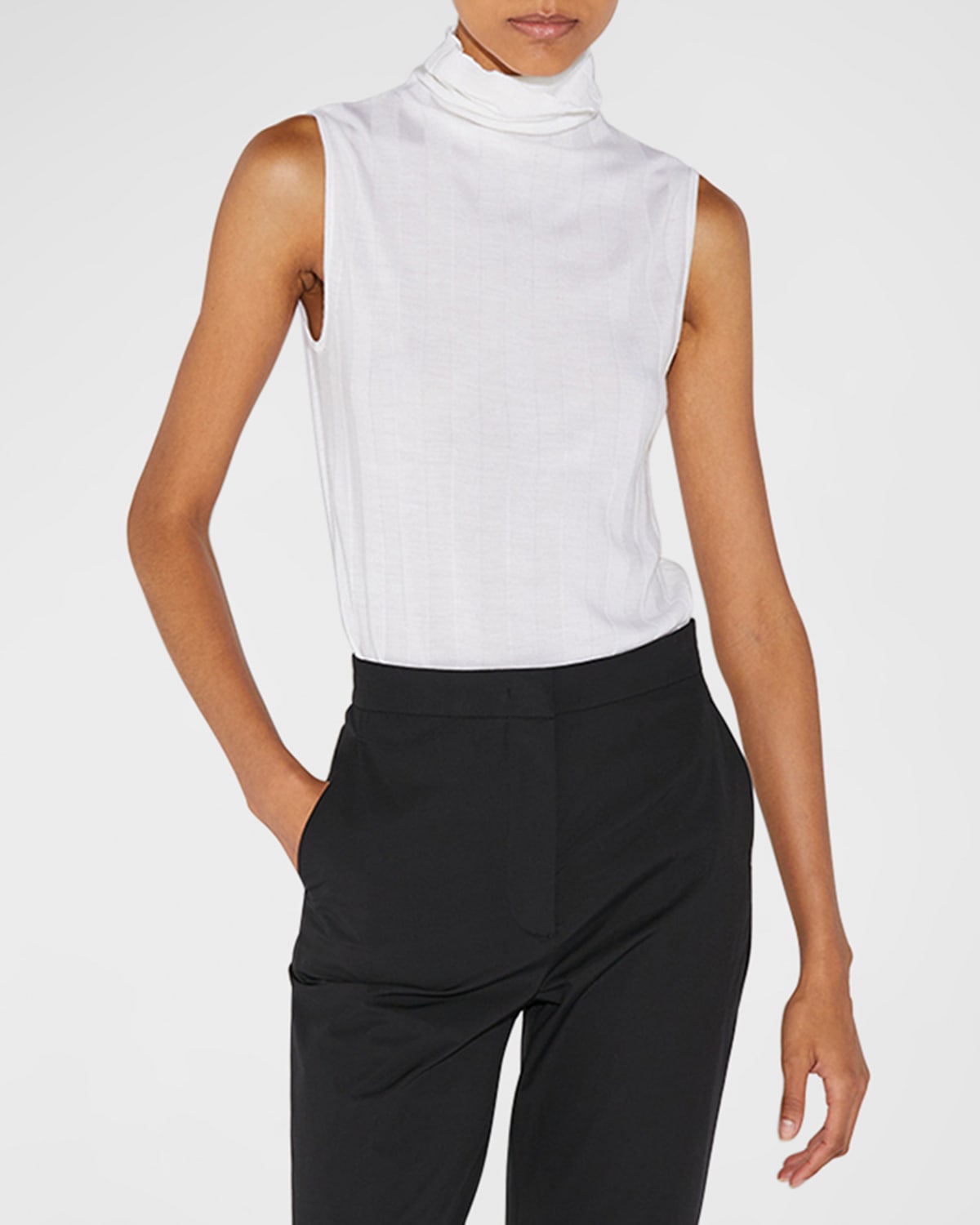 C Llas Romy Ribbed Turtleneck Pullover In Ivory