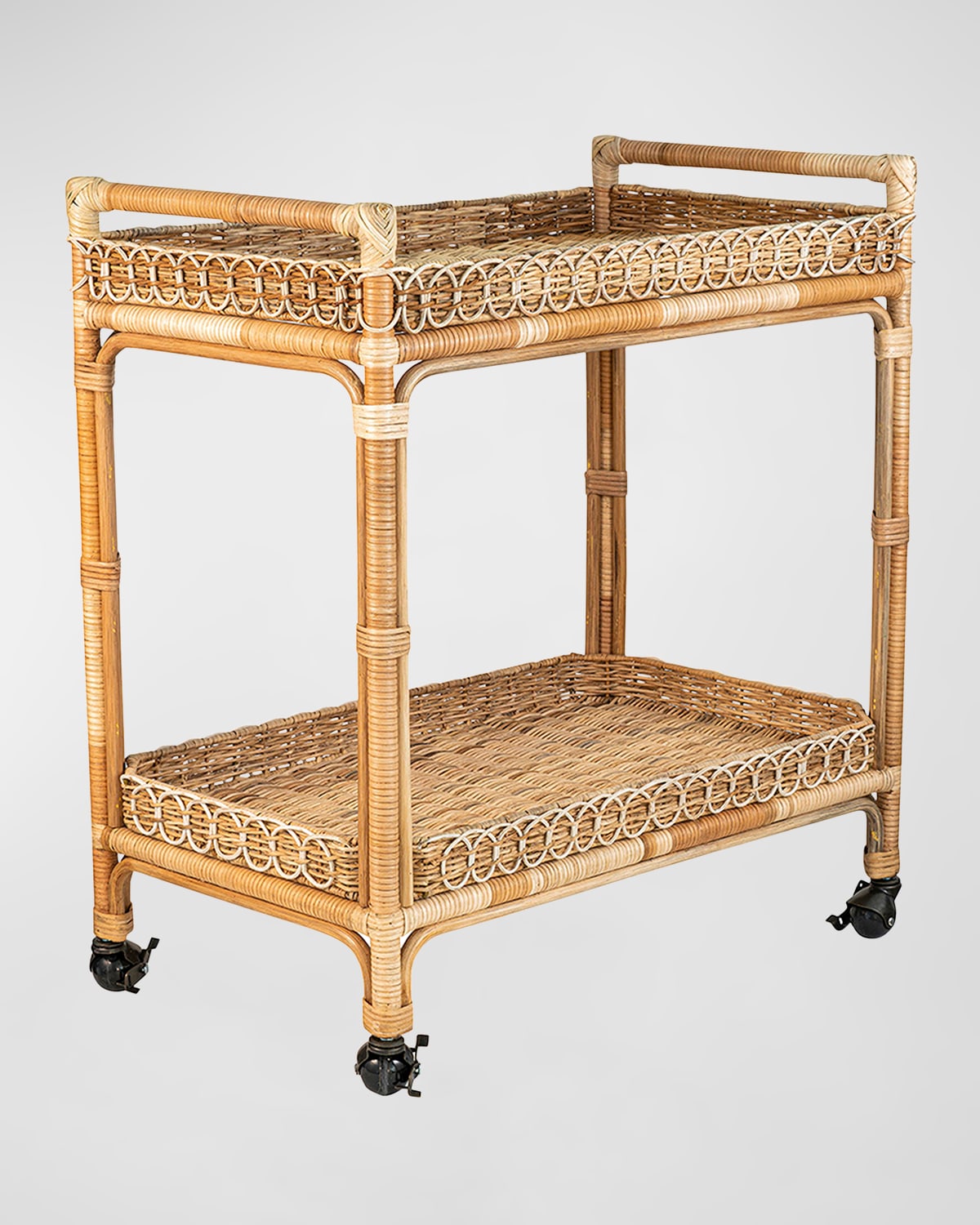 Juliska Provence Rattan Bar Cart In Natural