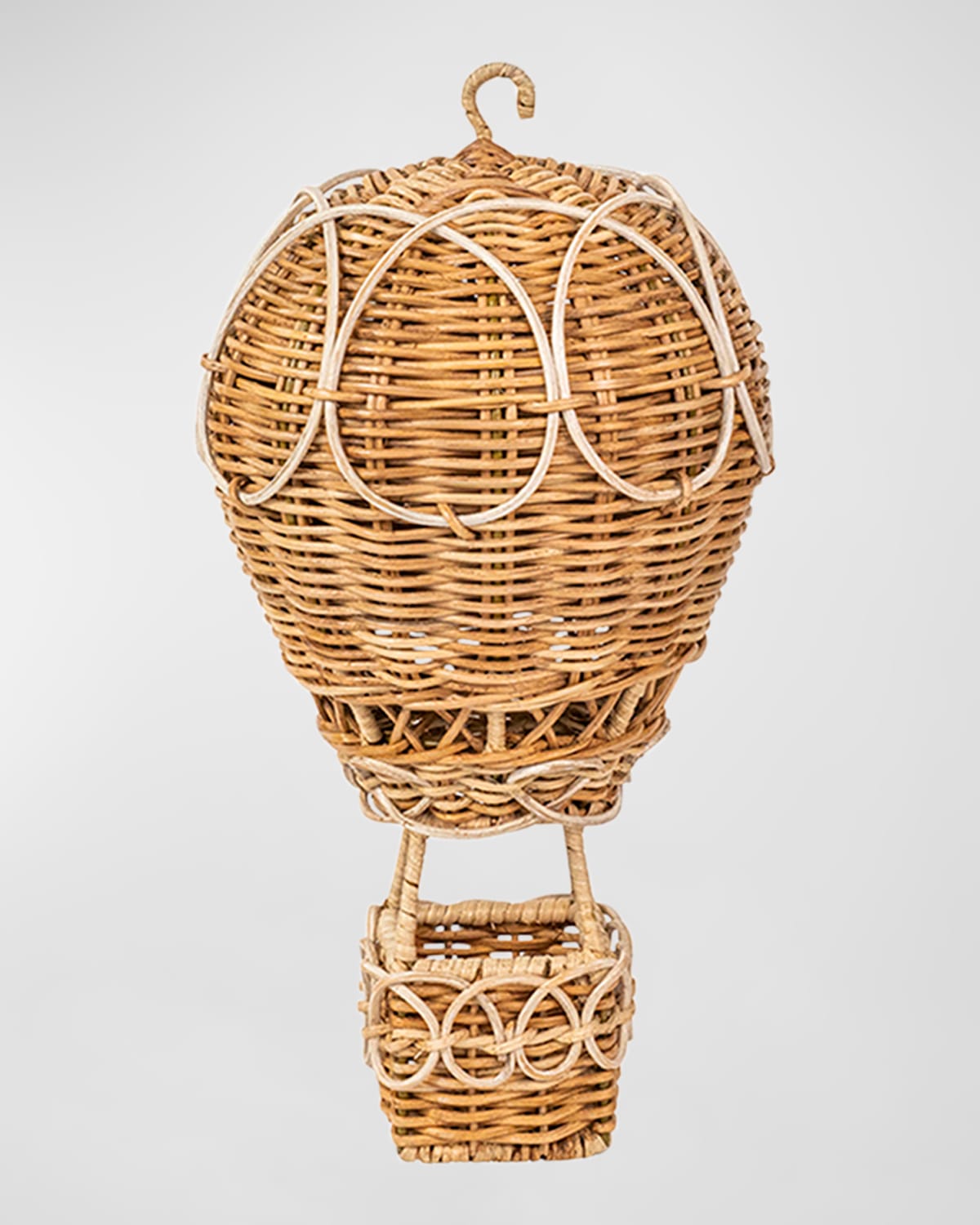 Juliska Provence Rattan Whitewash Small Hot Air Balloon Basket In Natural