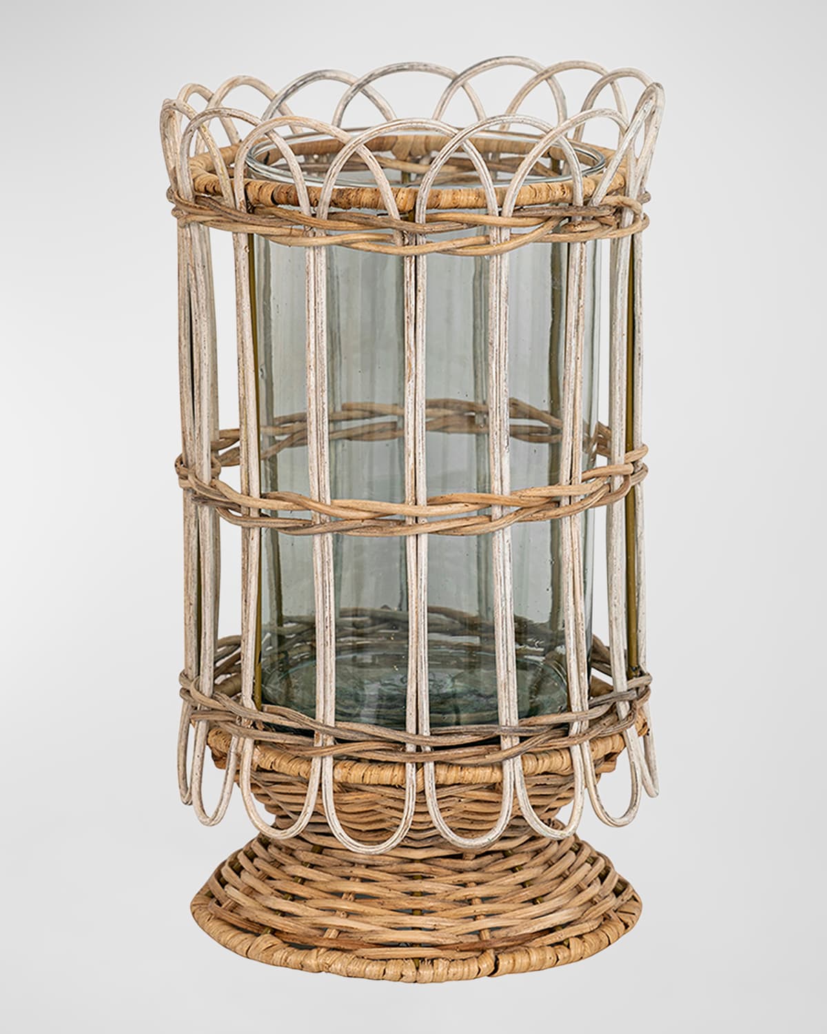 Juliska Provence Rattan Whitewash Large Hurricane