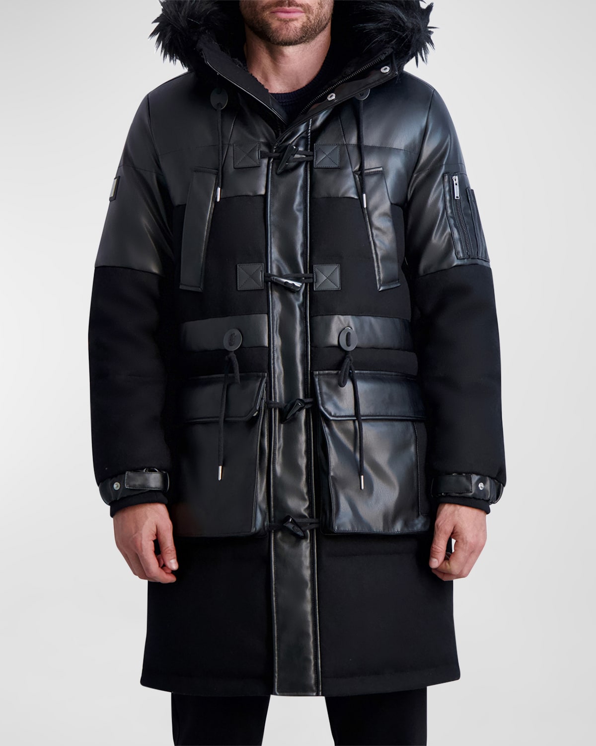 Men's Fabric-Blocked Down Parka