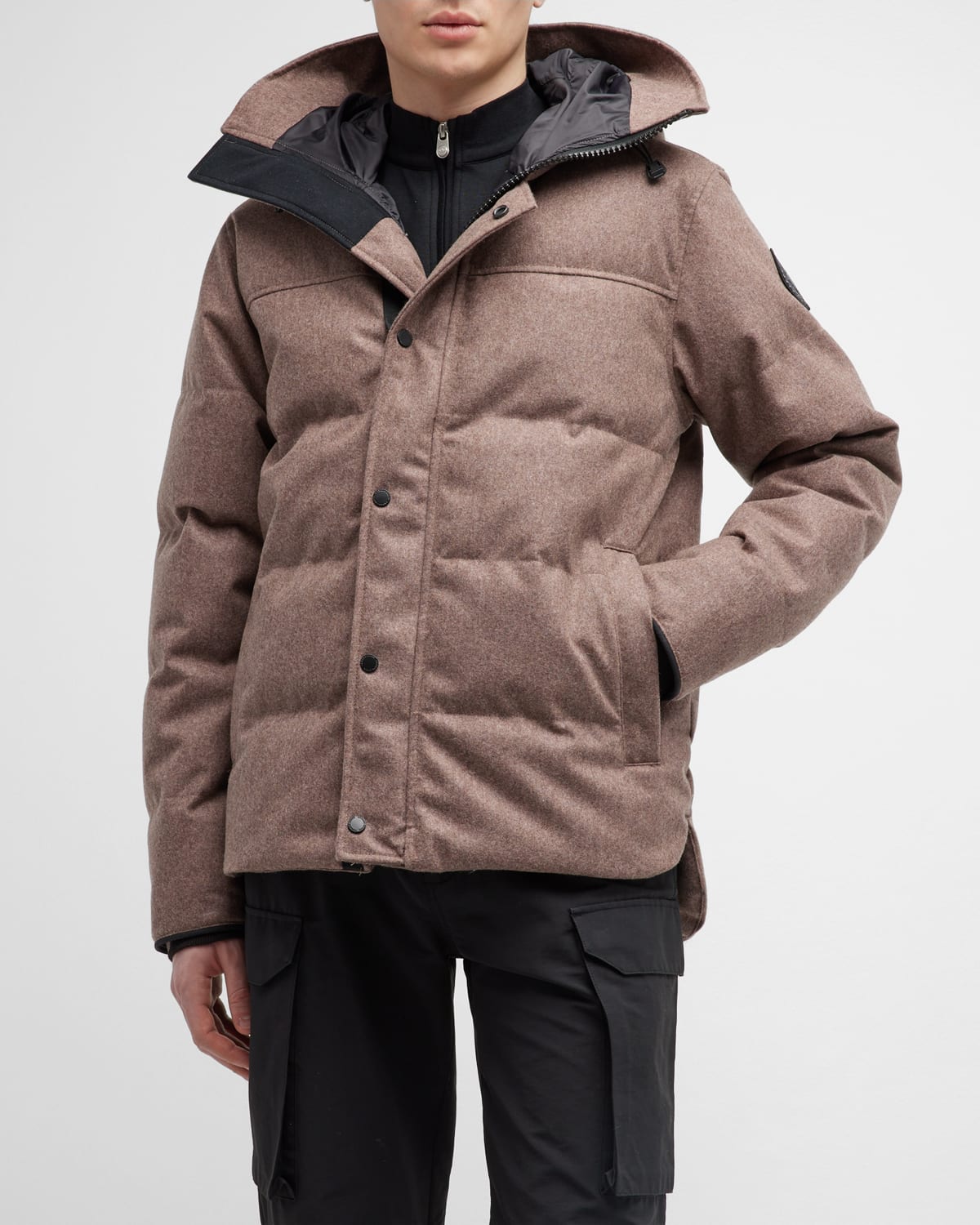 Canada Goose Macmillan Wool-blend Down Short Parka In Quicksand Melange