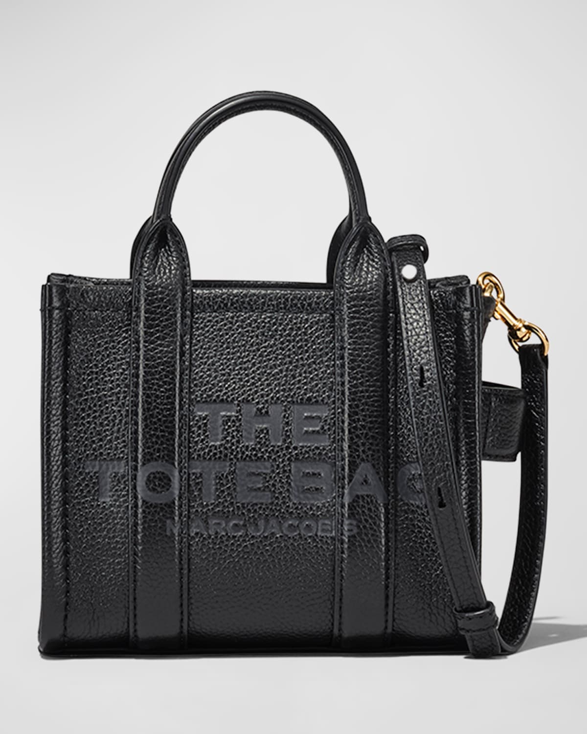 Marc Jacobs The Leather Micro Tote In Black