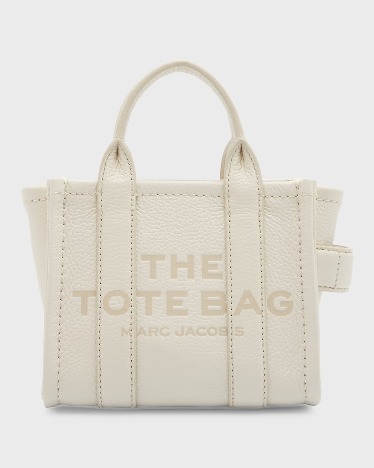 Shop Marc Jacobs The Leather Crossbody Tote Bag In Cotton/silver