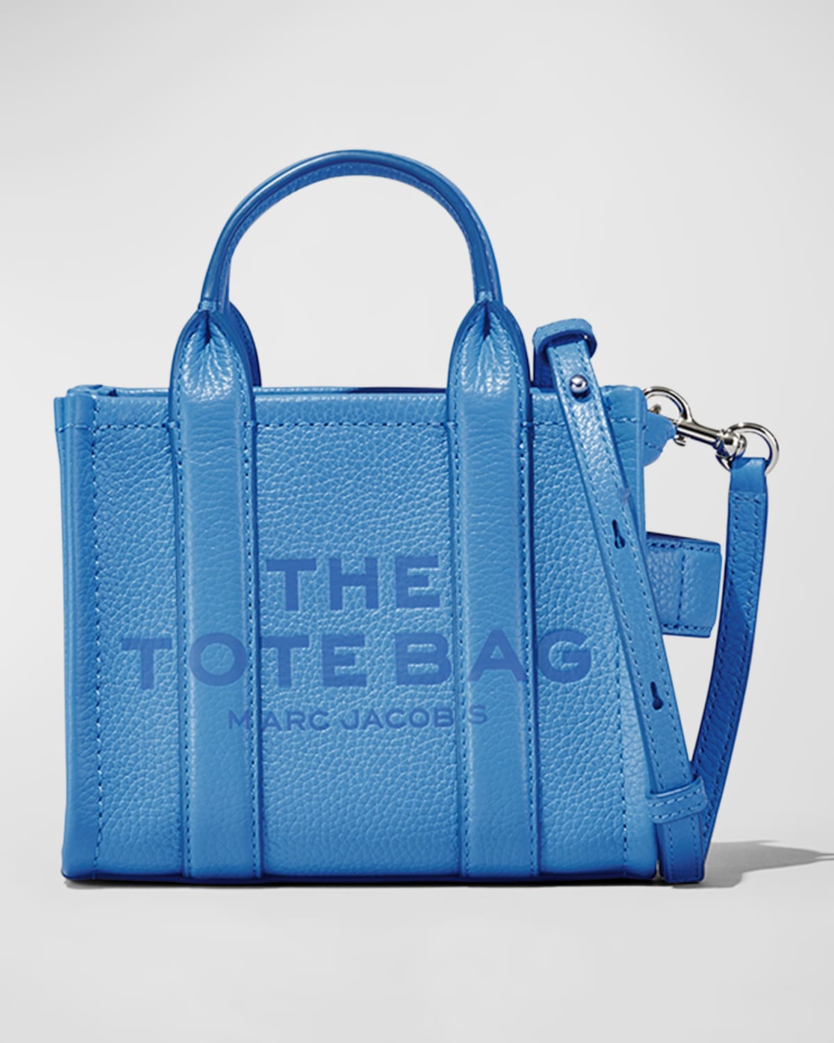 Marc Jacobs The Leather Micro Tote In Spring Blue