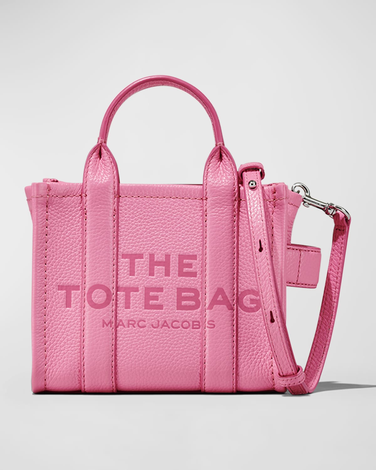 Marc Jacobs The Leather Micro Tote In Candy Pink