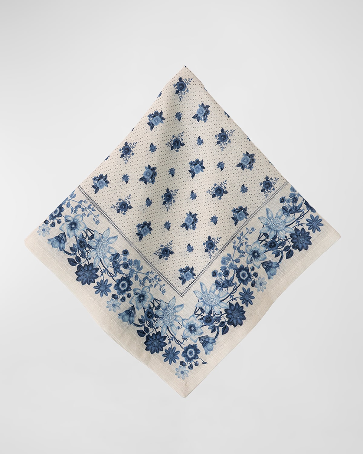 Shop Juliska Mirabelle Floral Cotton Linen Napkin In White/blue