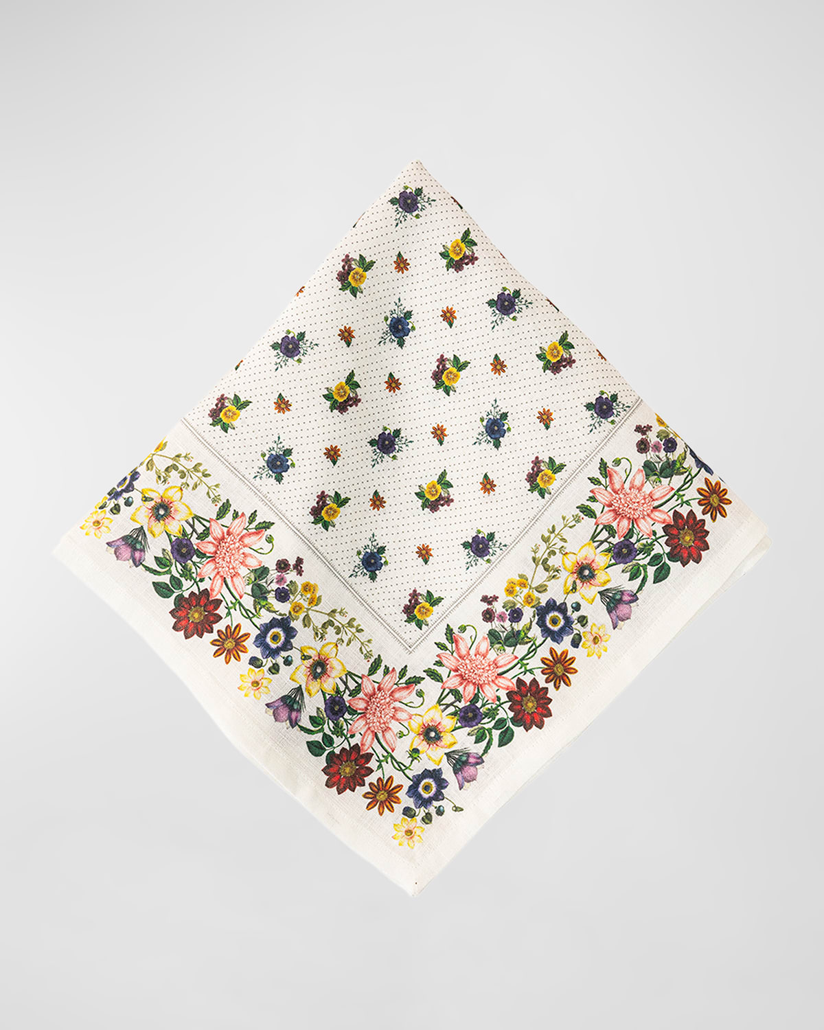 Juliska Mirabelle Floral Linen Napkin In White