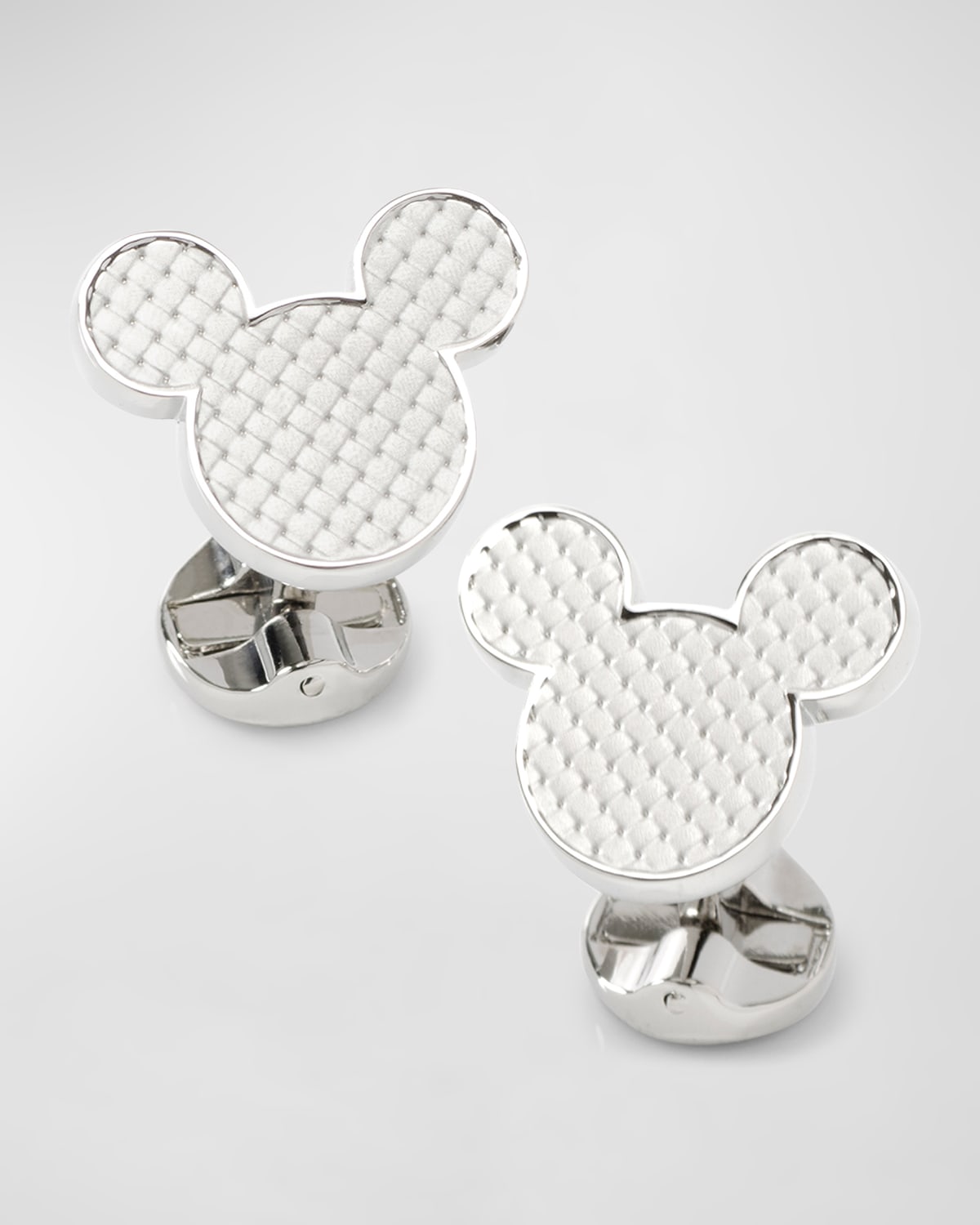 Cufflinks, Inc Men's Disney Mickey Mouse Basket-weave Cufflinks In Gray