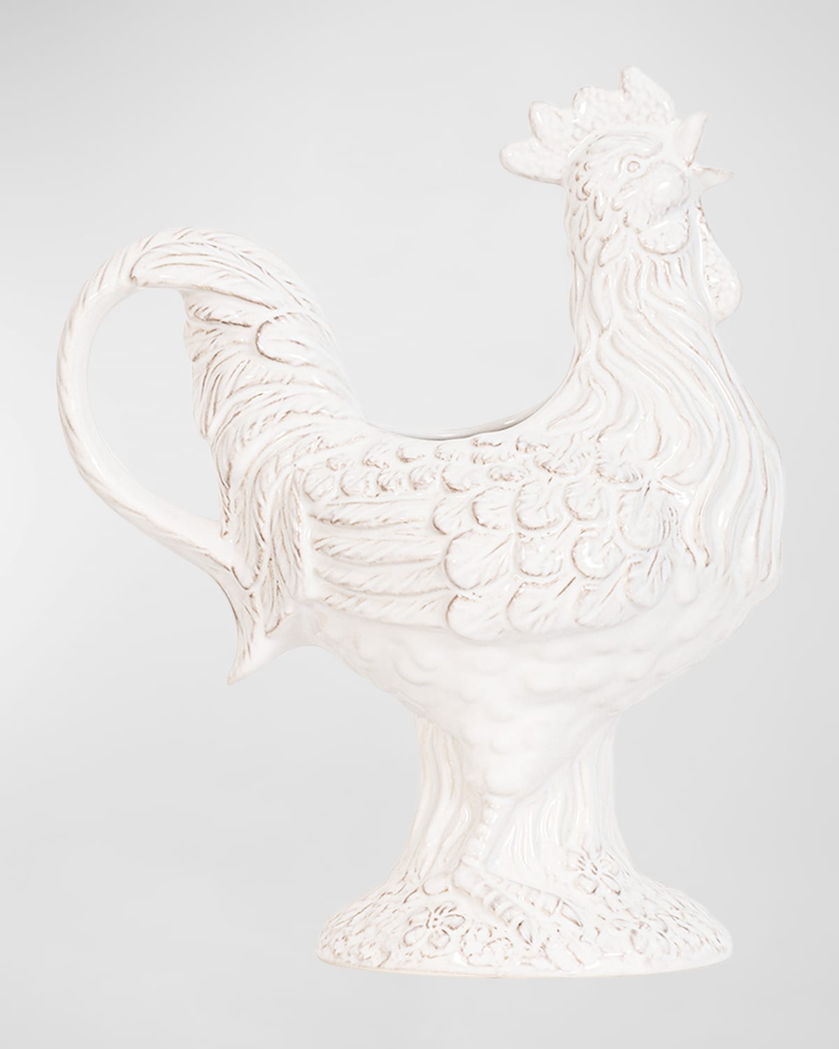 Juliska Clever Creatures Rousseau Rooster Pitcher In White