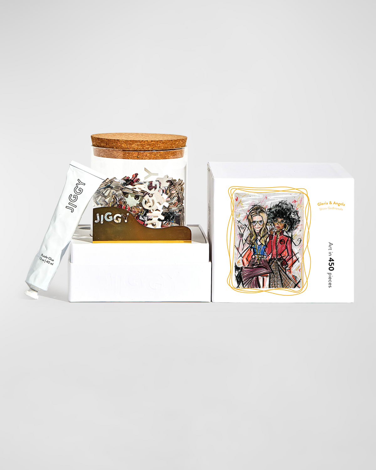 Gloria Angela, Shirin Godhrawala - 450 Piece Decorative Artwork Puzzle + Puzzle Glue Kit