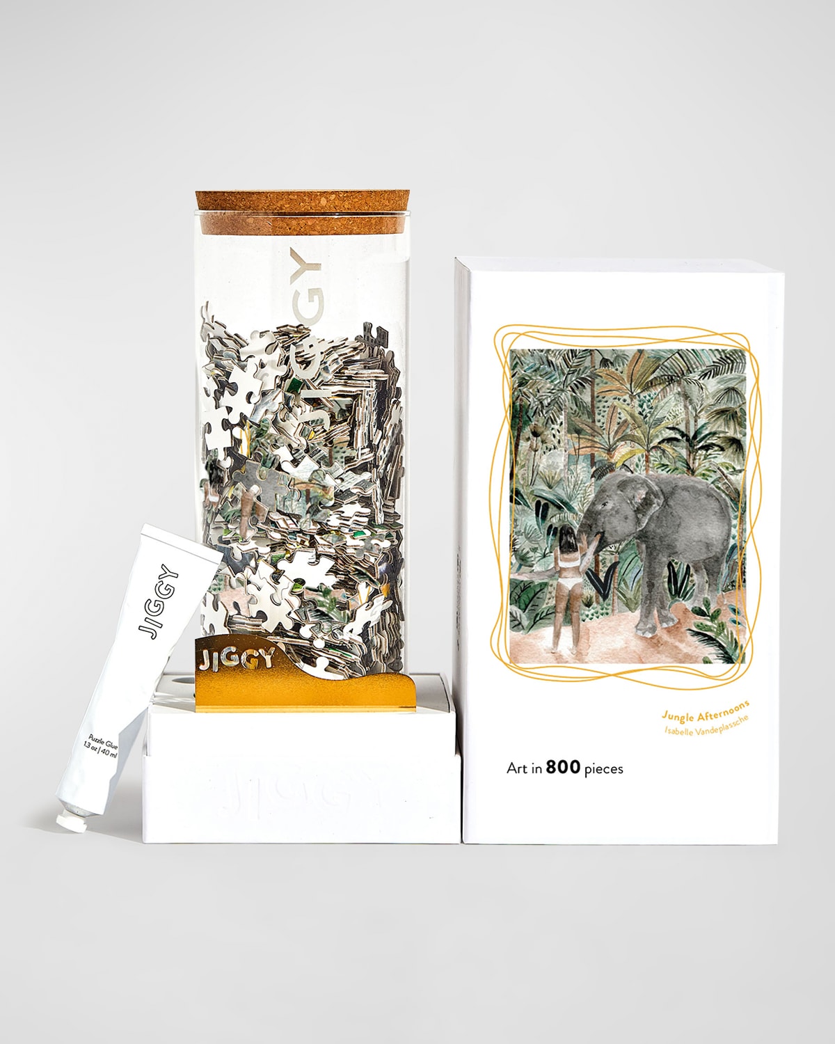 Jungle Afternoons, Isabelle Vandeplassche - 800 Piece Decorative Artwork Puzzle + Puzzle Glue Kit