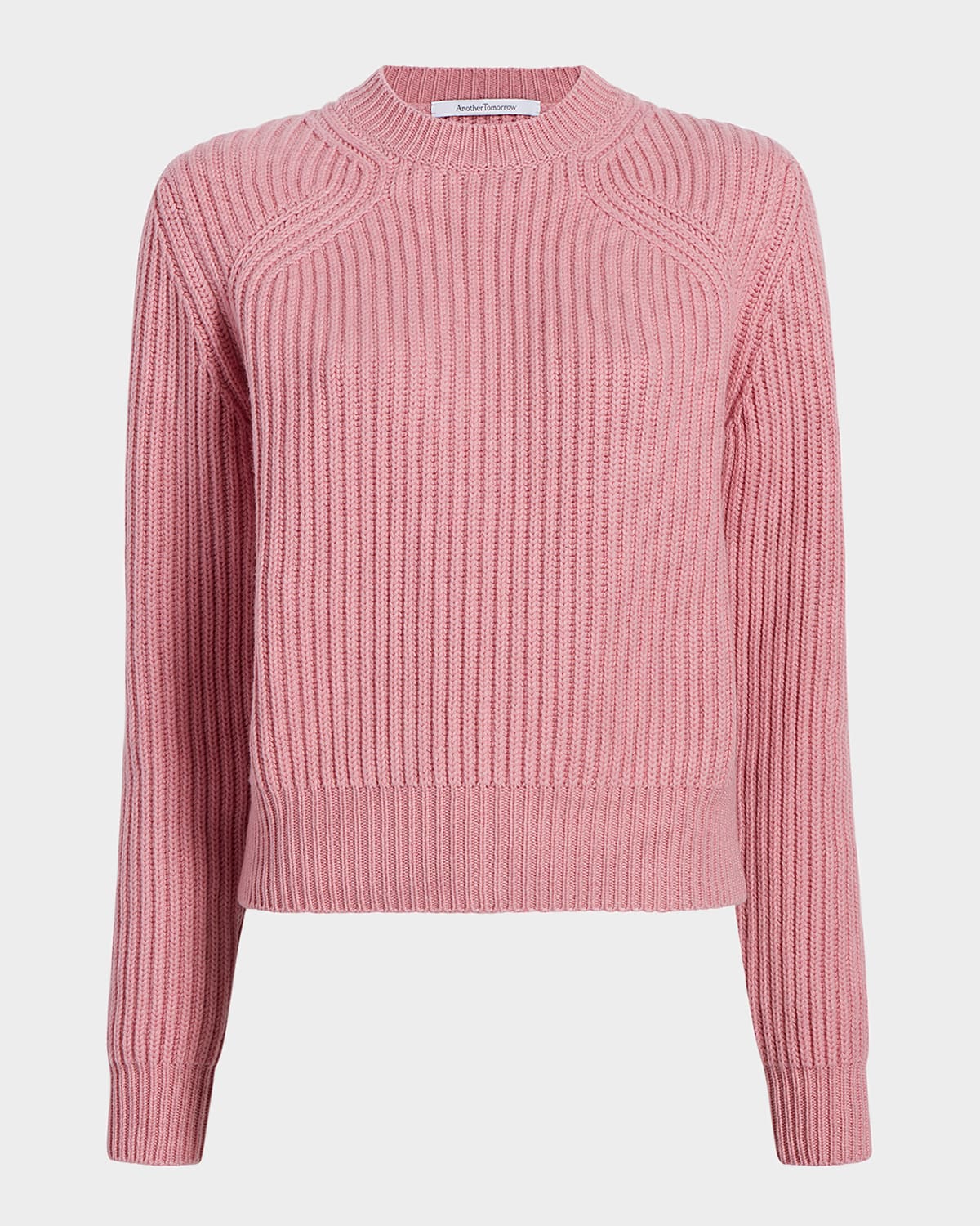 Another Tomorrow Women's Cashmere-wool Rib-knit Jumper In Orchid