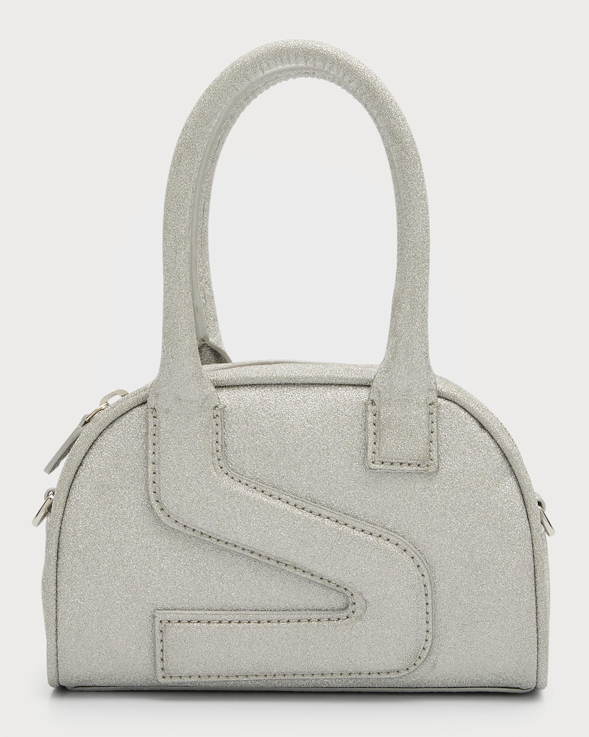 Yuzefi Charli Glitter Leather Top-Handle Bag