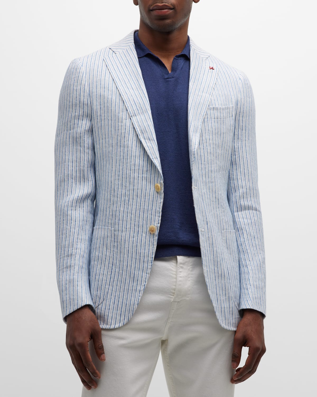 Men's Striped Linen-Blend Blazer