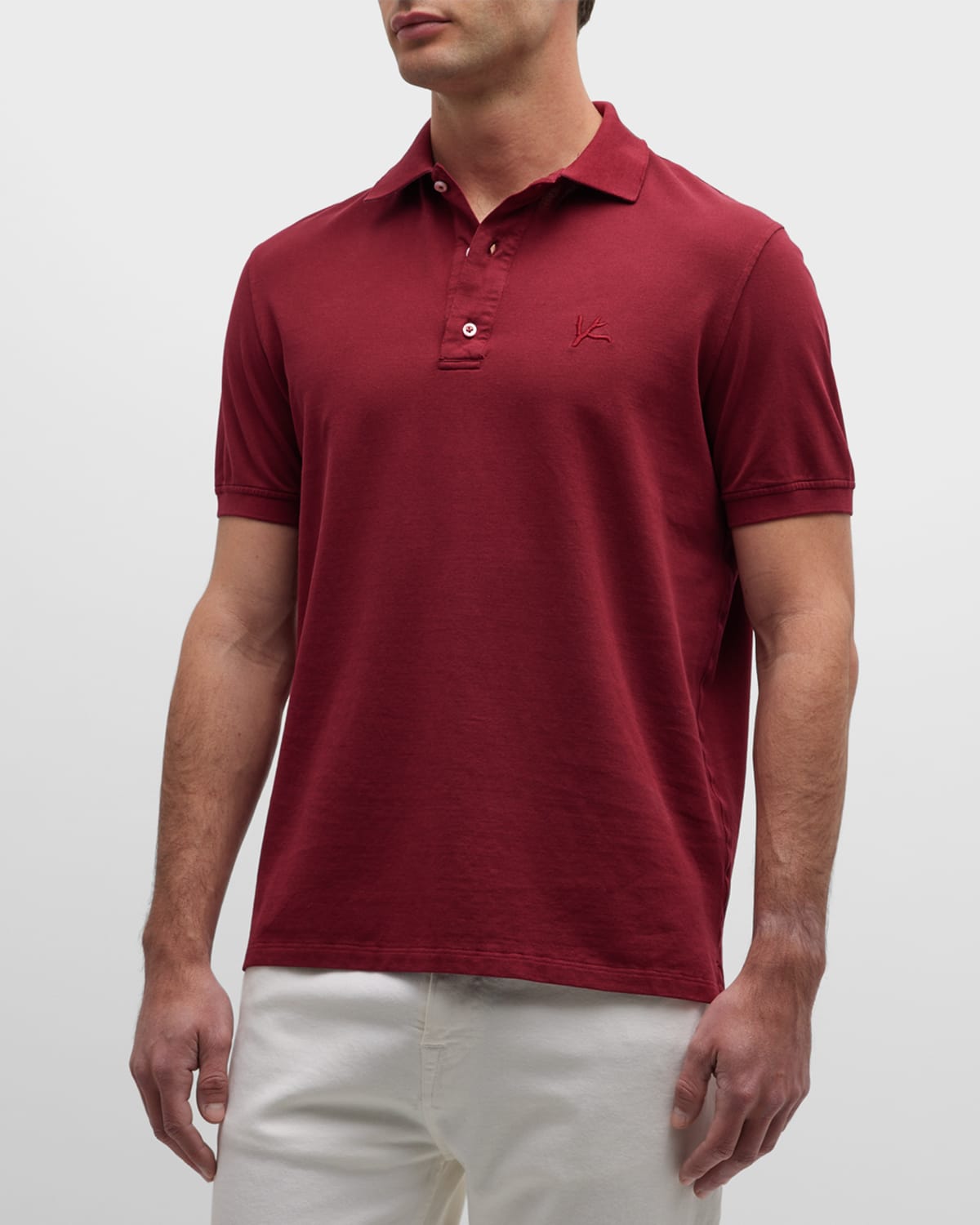 Isaia Men's Cotton Pique Polo Shirt