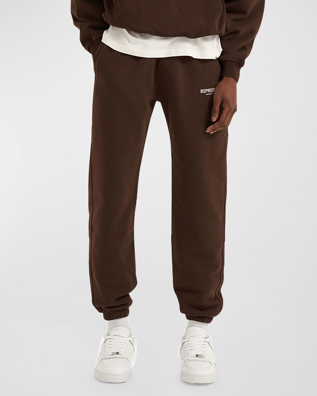 Represent Owners Club Oversize Cotton Sweatpants In Vintage Brown