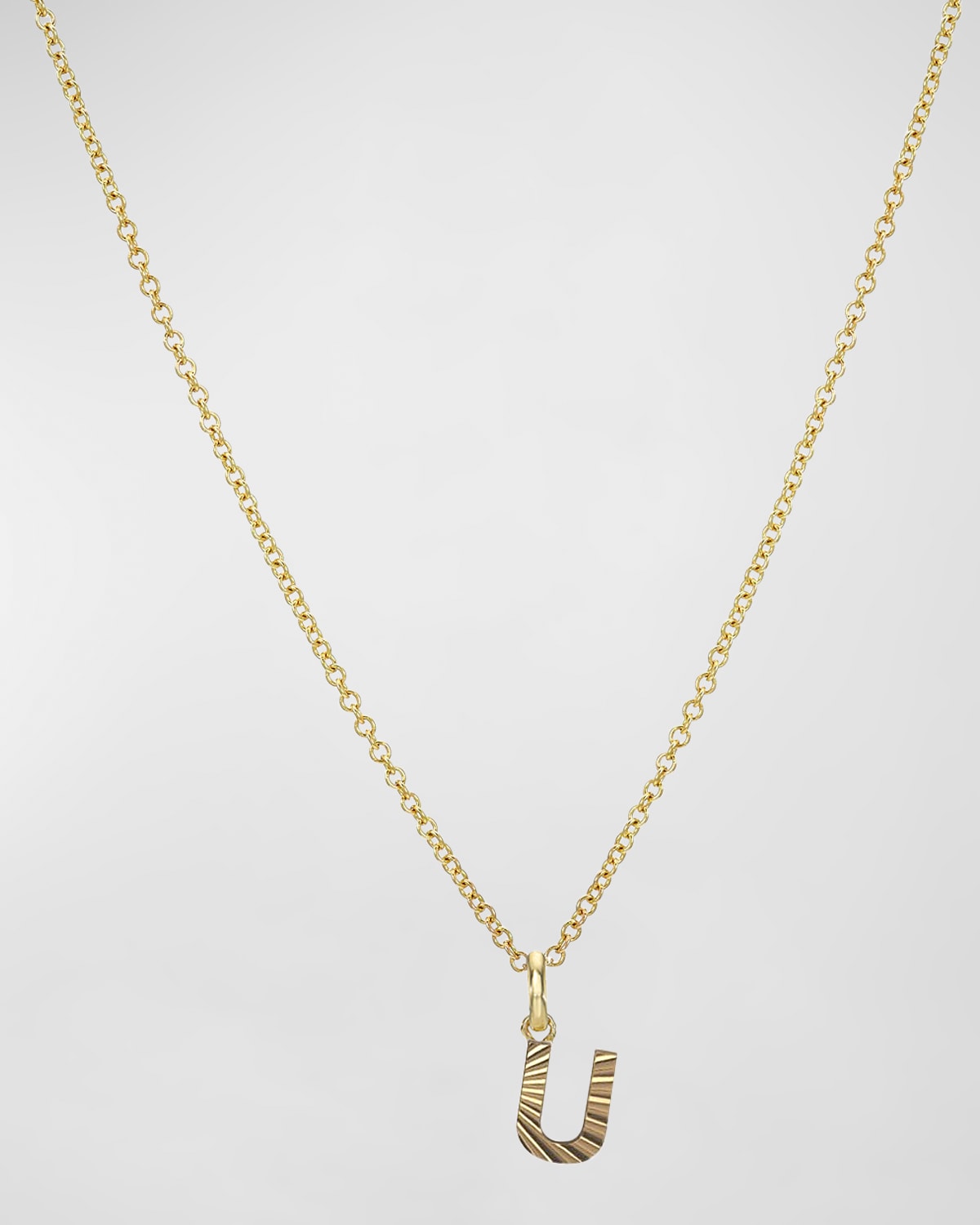 Zoe Lev Jewelry 14k Gold Initial Pendant Necklace In U