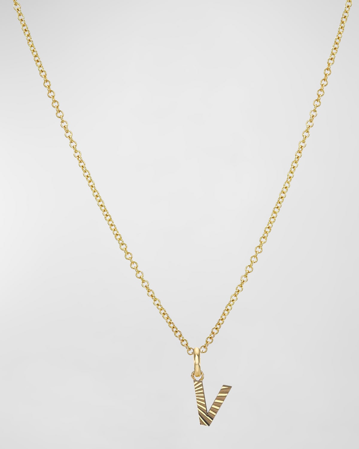 Zoe Lev Jewelry 14k Gold Initial Pendant Necklace In V