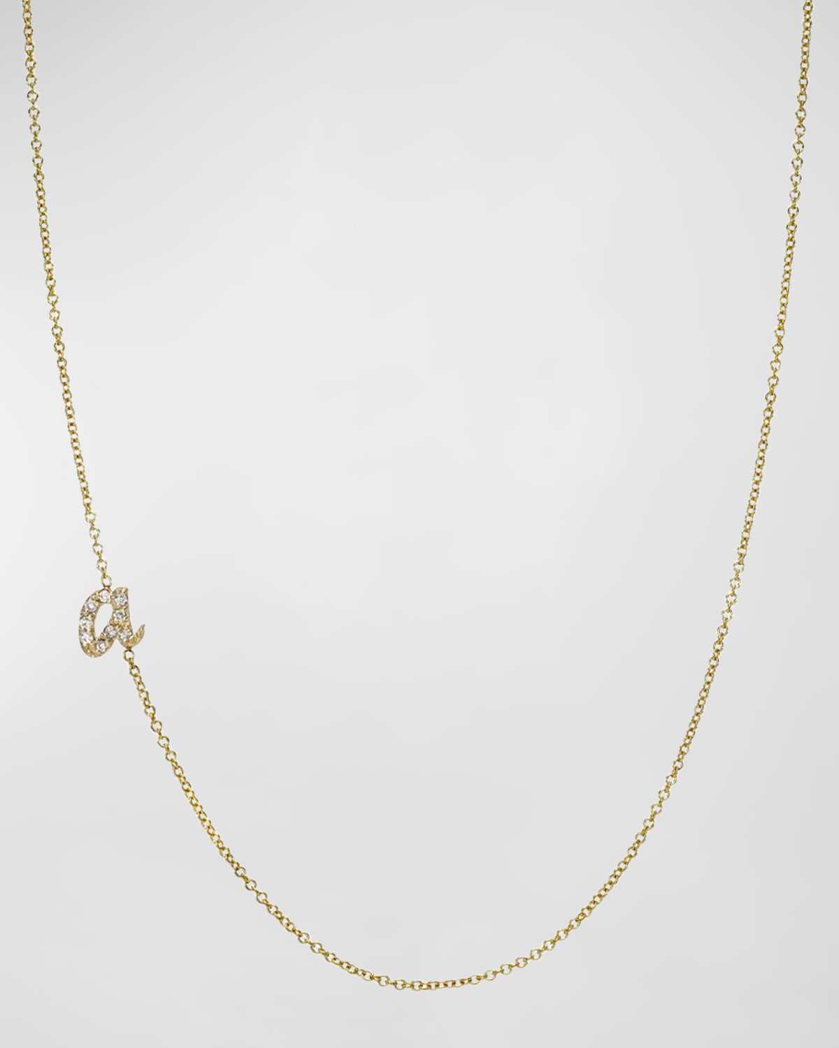 Zoe Lev Jewelry 14k Gold Diamond Mini Script Initial Pendant Necklace In A
