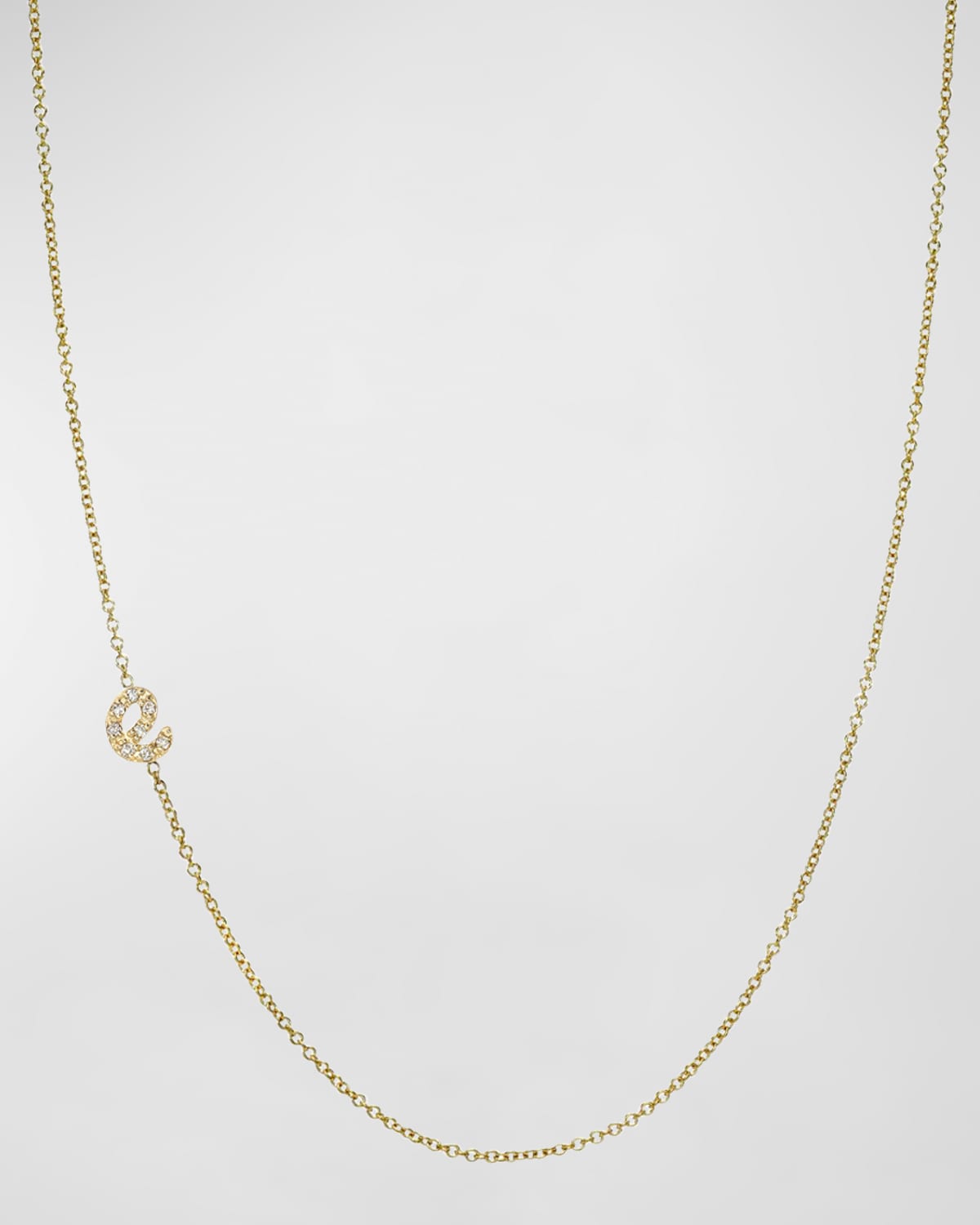 Zoe Lev Jewelry 14k Gold Diamond Mini Script Initial Pendant Necklace In E