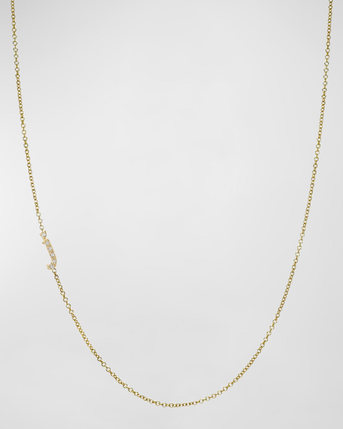 Zoe Lev Jewelry 14k Gold Diamond Mini Script Initial Pendant Necklace In J
