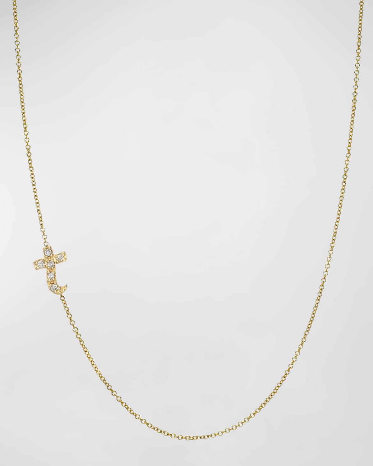 Zoe Lev Jewelry 14k Gold Diamond Mini Script Initial Pendant Necklace In T