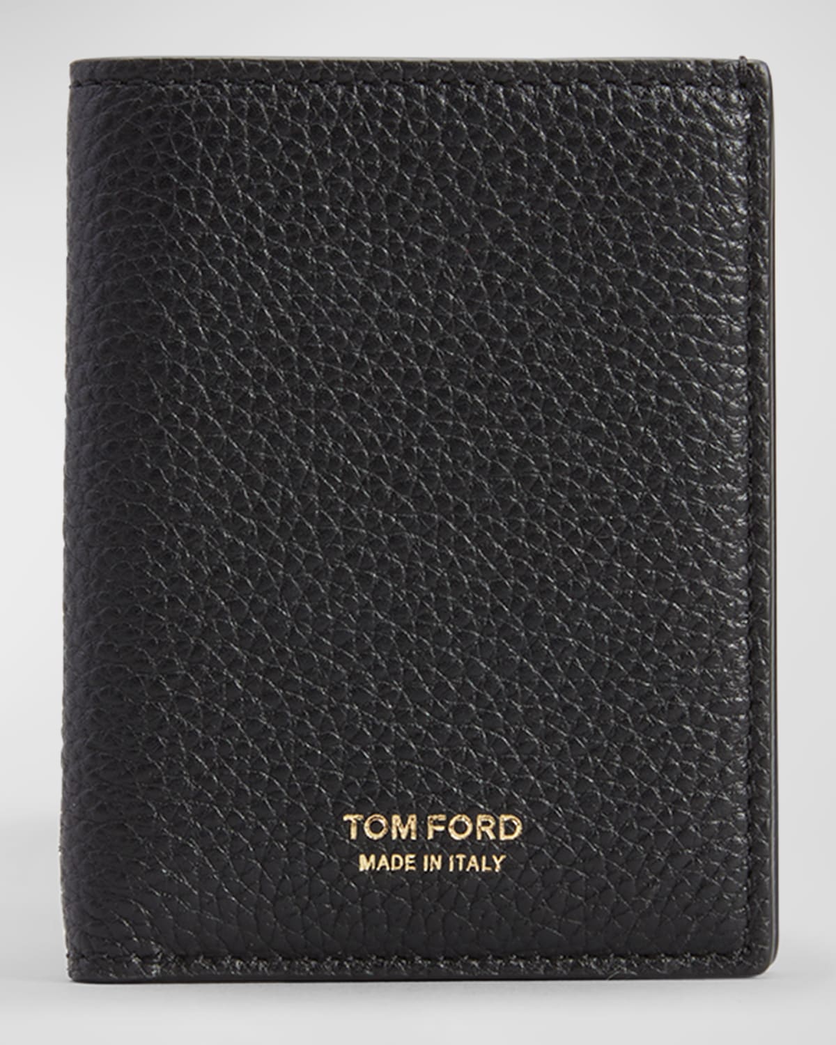Tom Ford Full-grain Leather Bifold Cardholder In Black