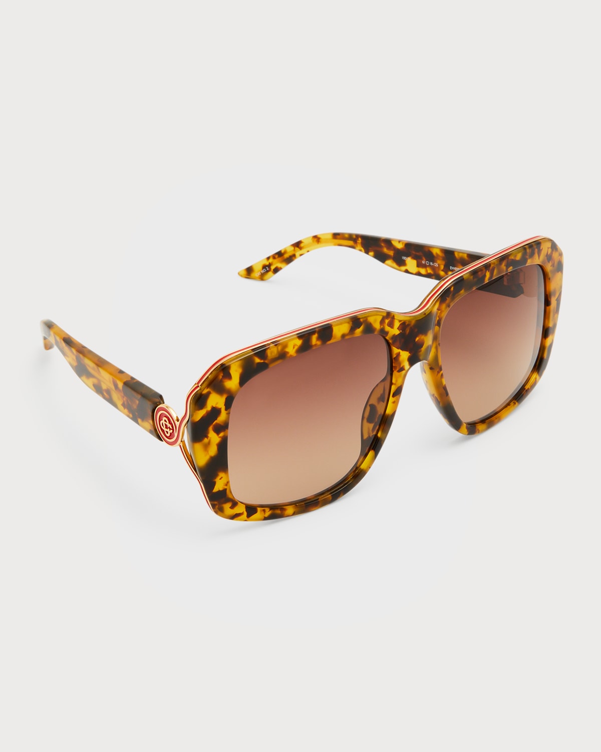 Logo Square Havana Acetate Sunglasses