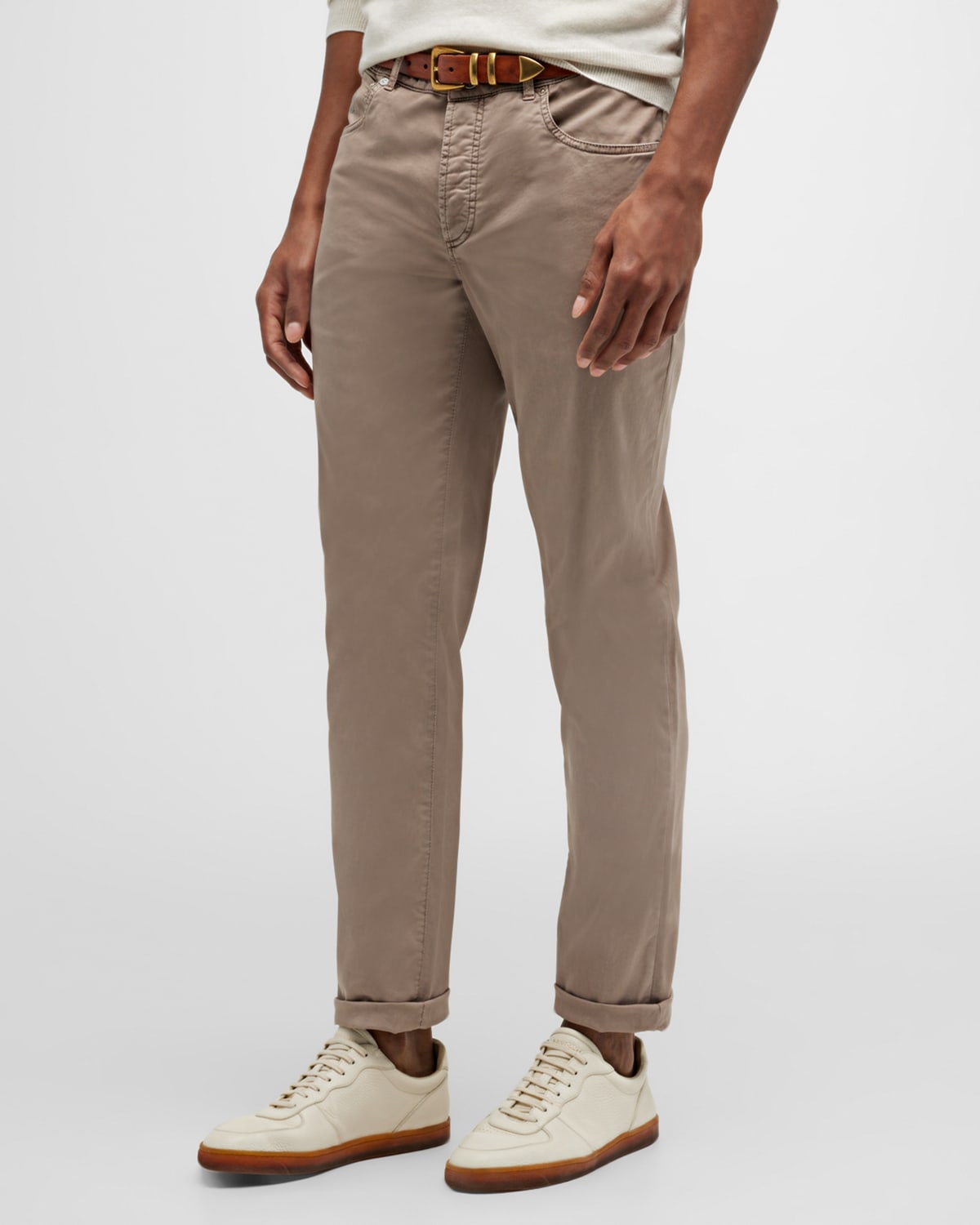 Brunello Cucinelli Men's Cotton-stretch 5-pocket Pants In C6268 Dark Brown
