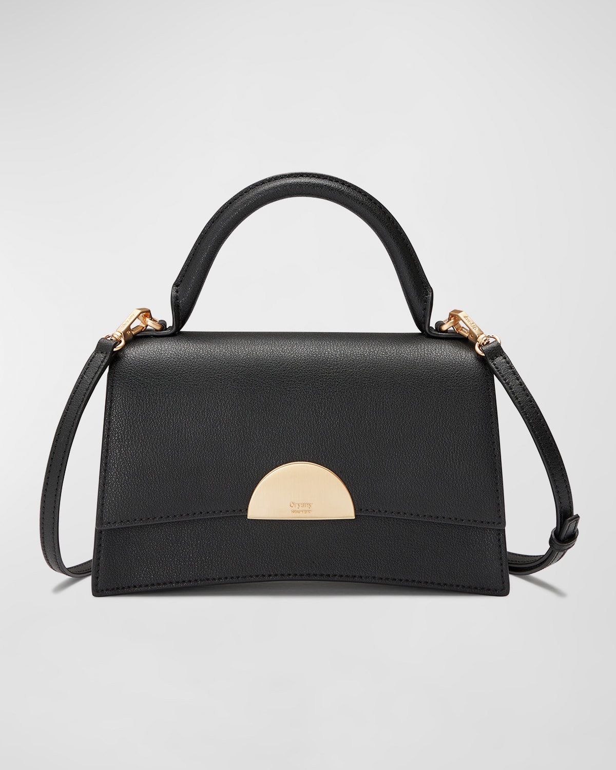 Milla Flap Leather Top-Handle Bag