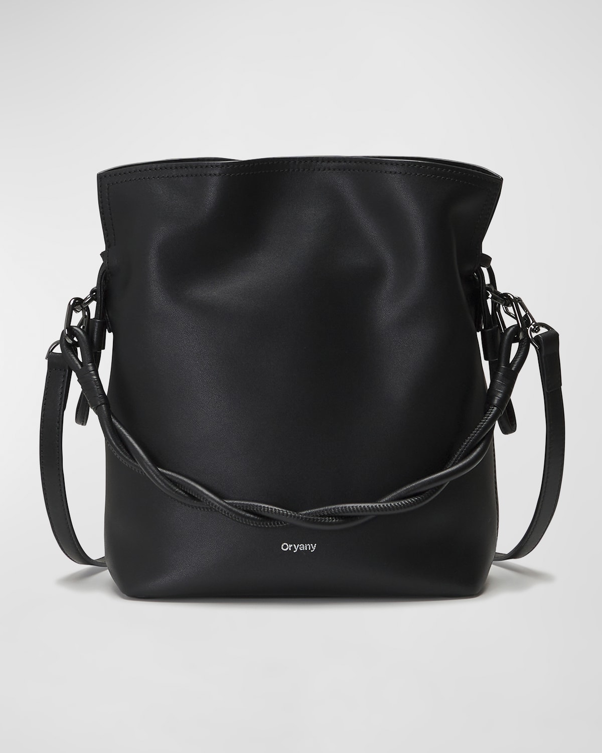 Madeleine Leather Top-Handle Bucket Bag