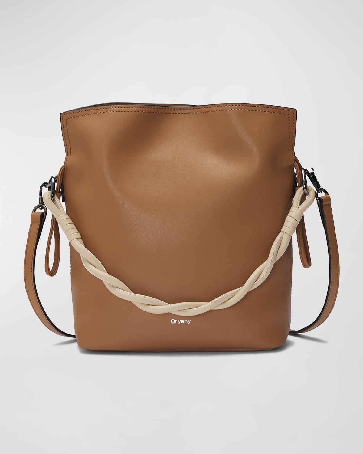 Madeleine Leather Top-Handle Bucket Bag