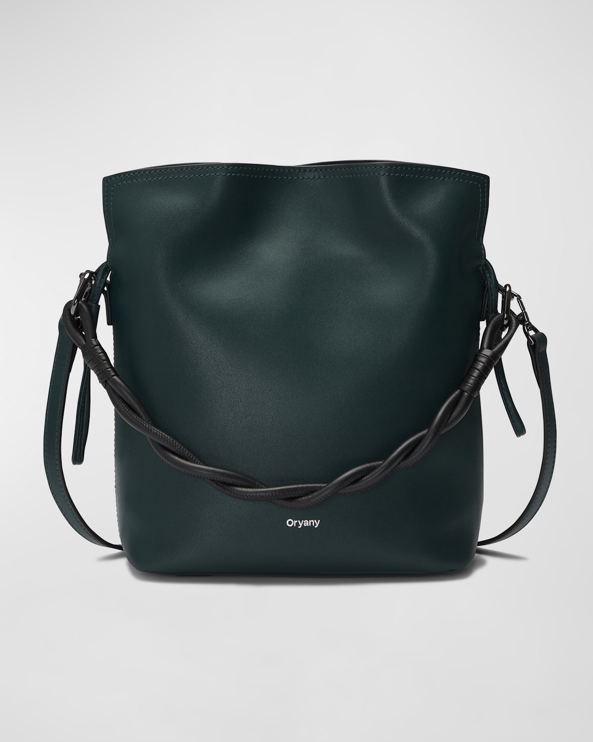 Madeleine Leather Top-Handle Bucket Bag