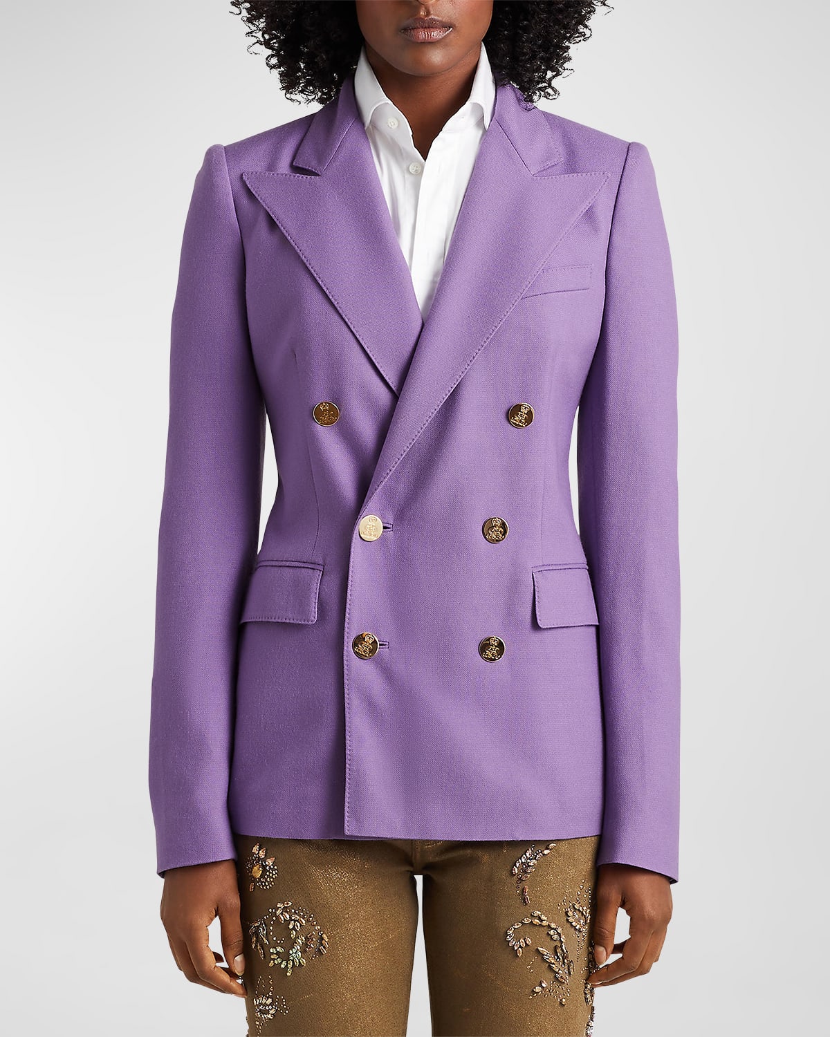 RALPH LAUREN CAMDEN DOUBLE-BREASTED CASHMERE-TWILL BLAZER